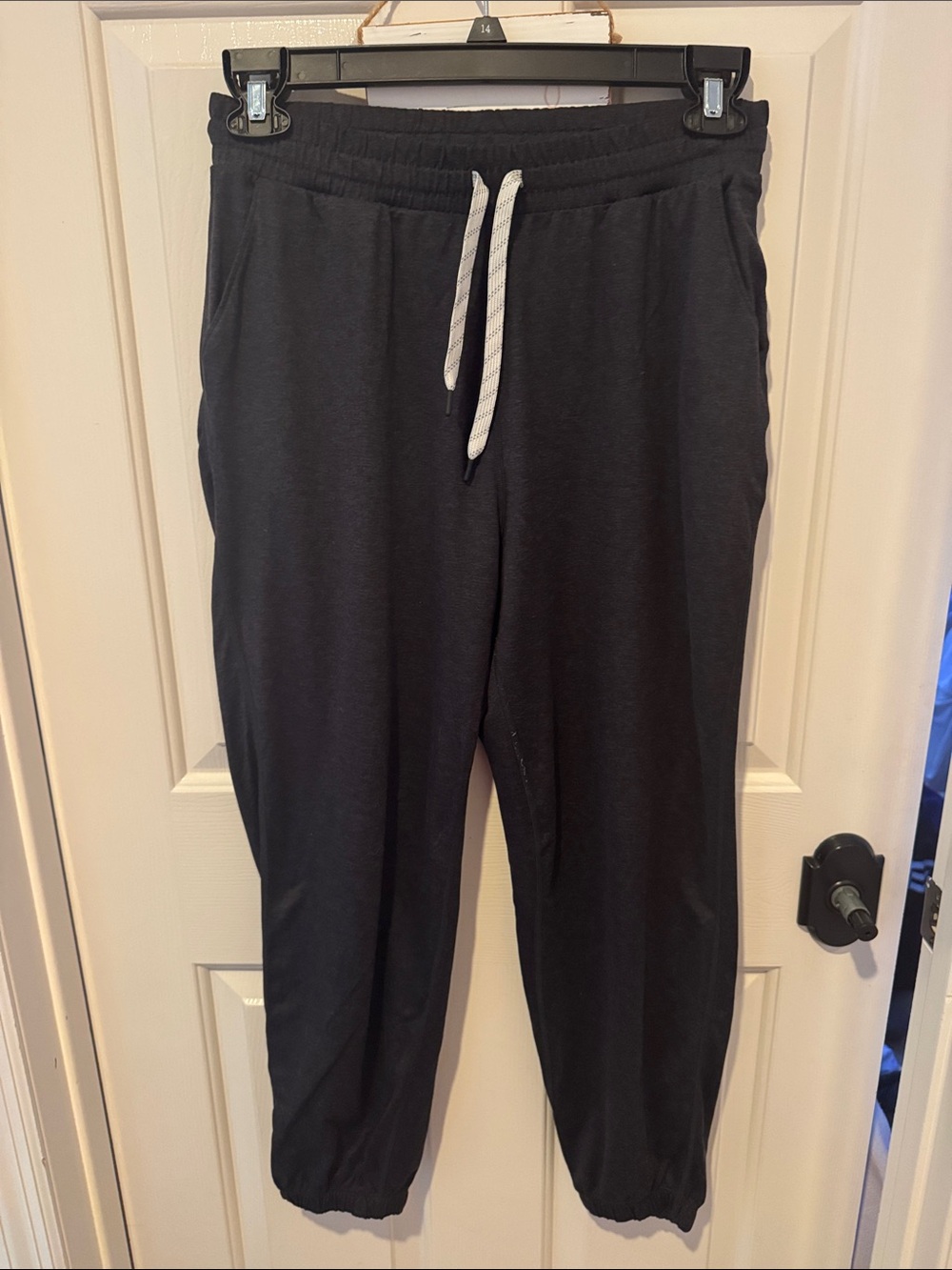 Kirkland Signature Black Jogger Pants with White Drawstring